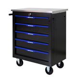 5 DRAWERS MULTIFUNCTIONAL TOOL CART WITH WHEELS-BLACKBLUE W1102P182232