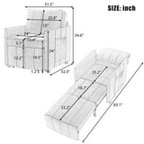 Upholstered Convertible Sleeper Sofa, 31.5" Pull Out Sofa Bed with 5-Position Adjustable Backrest, N719P272689B
