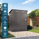 5X3 FT Metal Outdoor Storage, Tool with Pitched Roof and Lockable Door Compact Metal Tool W3213P309351