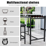 Kitchen Table Set, Dining Table and Chairs for 2, 3 Piece Dining Room Table Set with 2 Upholstered W578P150069