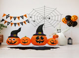 8FT Long Halloween Inflatables Pumpkins Ghost Outdoor Decorations, Blow Up Yard Decoration with 63409138