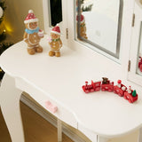 Kids Vanity Table and Chair Set, 2-in-1 Girls Vanity with Tri-Folding Mirror & 3-Color LED Lights, 1 82572656