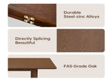 51.2" Solid Wood Extendable Dining Table, Folding Rotating Drop Leaf Design with Walnut Finish, W6013P585113