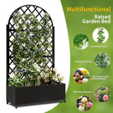 Round Metal Planter with Trellis, 73"x35"x16 Metal Raised Garden Bed with Trellis, Metal Planter W347P331028