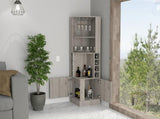 Light Gray 8-Bottle 2-Shelf Bar Cabinet B062P202122