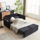 MH 54" Modern Convertible Sofa Bed with 2 Detachable Arm Pockets, Velvet Loveseat Sofa with Pull Out W1193P254888