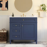 36'' Bathroom Vanity with Top Sink, Modern Bathroom Storage Cabinet with 2 Drawers and a Tip-out N710P230246C