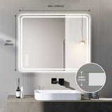 40x32 Inch LED Bathroom Mirror Vanity Mirrors with Front Lights Wall Mounted Anti-Fog Frameless Make W2709P179006