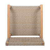 Outdoor Dining Chairs Set of 2, Light Teak Acacia Wood Frame and Multi Light Brown PE Wicker, Ideal N779P251251L