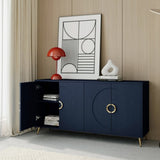 Modern Lacquered 4 Door Wooden Cabinet Sideboard Buffet Server Cabinet Storage Cabinet, for Living W1435P191610