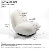 Luxury Modern Swivel Accent Chair, Tight Back Ice Flower Velvet Sofa Chair, Minimalist Style Comfy W2664P256538