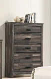 1pc Rustic Contemporary Brown Finish Five Storage Drawers Wooden Bedroom Furniture B011P230845