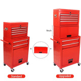 Tool Cabinet on Wheels, 6-Drawer Lockable Rolling Tool Chest w/ 4 Universal Wheels, 2 in 1 W110282272