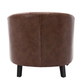 ZNTS PU Leather Tufted Barrel ChairTub Chair for Living Room Bedroom Club Chairs WF212660AAA