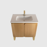 U093-Dalia30F-107 30" Freestanding & Wall Mounted Light Wood Bathroom Vanity with Ceramic Sink , W1865P207292