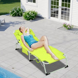 3-in-1 Heavy Duty Tanning Chair with Face Hole Adjustable 5-Position Folding Chaise Lounge Chairs W3399P310389