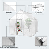 6x8 Hybrid Polycarbonate Greenhouse Silver 25412414