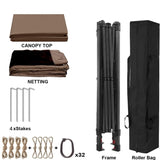 Outdoor 11x 11Ft Pop Up Gazebo Canopy With Removable Zipper Netting,2-Tier Soft Top Event W419104362