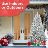 Artificial 7ft Flocked Christmas Tree with 1124 PE/PVC Mixed Branch Tips, Pine cone*45pcs, memory 11930555