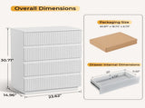 Handleless Grille-Finished 4-Drawer Bedside Table P2 Particleboard MDF & Melamine Veneer 28721964