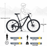 29 Inch Wheels 8 Speed Mountain Bike, for Men Women Boys and Girls, Front Suspension, Steel Frame W1019P225381