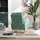 26.8"W Modern Rocking Chair for Nursery, Mid Century Accent Rocker Armchair With Side Pocket, W129848077