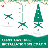 7.5FT Pop-Up Christmas Tree with 200 Warm White UL Lights Pre-Decorated with Red & Gold Ornaments, T3637P338574