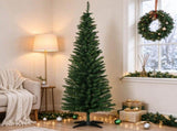 Green 6' Slim Artificial Pencil Christmas Tree with 390 Realistic Branch Tips & Plastic 83850572
