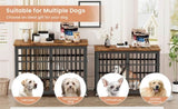 Furniture style dog crate wrought iron frame door with side openings, Rustic Brown, 43.3''W x W1162119831