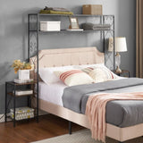 Queen Bed Frame with 2 Nightstandss with Storage Cabinet, with Shelves, Bookcase W2167131144
