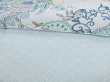 8 Piece Cotton Floral Printed Reversible Comforter Set Blue Cal King B03597067
