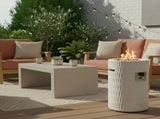 26" Propane Fire Pit, Outdoor Gas Patio Fire Pit 40,000 BTU, Cylindrical Concrete Fire Pit with W5727P465776