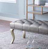Decor Maxem Tufted FabricUpholstered Bench with Nailhead Trim T2574P164594