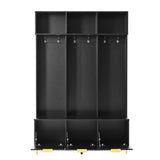 ON-TREND Modern Large Storage Hall Tree with Bench, Multi-functional Storage Bench with High Gloss N721P180460B