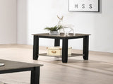 End Table With Open Shelf In Dark Brown And Grey SR016385