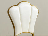 Dining Chairs Set of 2, Modern PU Leather Upholstered Chairs with Gold Stainless Steel Legs, Petal W2723P304375