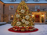 6PCS Set Christmas Ball Ornaments 3.9" Glass Hanging Balls for Tree Decor Holiday Party Set FBA 95151173