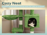 48in Plush Cat Tree with Leaves, Multi-level Cat Tower with Cat Condo, Cozy Hammock, Sisal 44394906