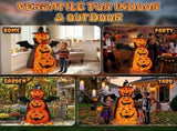 5ft Orange 3-Tier Retractable Fabric Pumpkin Halloween Light Decor with Cape & Wings, 130 Warm White 20091368