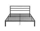 Queen Size Metal Bed Frame with Headboard Charcoal Grey W31181462