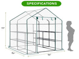 Mini Walk-in Greenhouse with PE Cover, 8-Shelf Indoor Outdoor Plant Gardening Green House for Garden 88814517