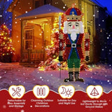 Lighted Nutcracker Christmas Yard Decorations, Pre-lit 2D Nutcracker Soldier with 162 LED Warm White 36891405