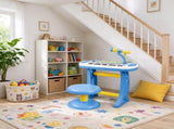 Kids Toy Keyboard Piano, Toddler Electronic Instrument with Stool, Microphone & Flashing Lights for 75009615