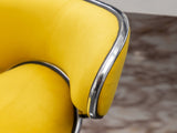 Masaccio Velvet Upholstered Adjustable Swivel Barstool, Set of 2, Yellow T2574P164847
