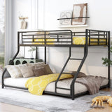 ZNTS Metal Floor Bunk Bed, Twin XL over Queen, Black MF309470AAB