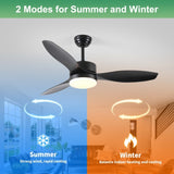 ZNTS 52 inch Indoor/Outdoor Ceiling Fan with LED Select Light Kit - Black 22880690