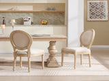 French Country Dining Chairs Set of 2, Upholstered Chairs with Round Back, Wire drawing and carving W3426P324272