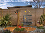 61.5inch Wrought Iron Large Rolling Bird Cage with Play Top and Stand for Parrots Lovebird Cockatiel 87150313