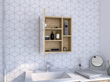 Labelle Medicine Cabinet With Mirror, Five Internal Shelves, Single Door -Pine B20091925