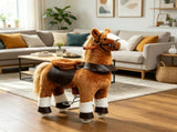 Kids Riding Pony Ride on Horse Toy for Outdoor Activity, Wheels & Neighing Sounds 3-5 Years 65942750